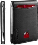 RUNBOX Minimalist & Slim Bifold Front Pocket Wallet for men, Premium Genuine Full-Grain Leather & RFID Blocking Large Capacity with Gift Box