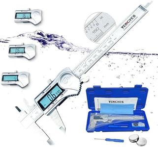 Digital Caliper Micrometer Measuring Tool - 6 Inch /150mm Stainless Steel Electronic Vernier Calipers, IP54 Waterproof Protection Accuracy Gauge Switch from Inch Metric Fraction with LCD Screen