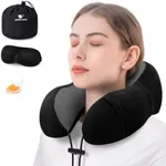 urnexttour Neck Pillow for Airplane, Memory Foam Travel Pillows, Soft & Support Travel Pillow for Travelling, Sleeping Rest, Car, Train and Home Use (Black/Hump-Shaped)