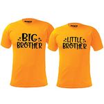 Hangout Hub Cotton Sibling Tshirts for Brothers | Family Kids Boy's Printed Big Brother Little Brother (Yellow;Big Bro 4-6 Yrs, Lit Bro 4-6 Yrs) Matching Twinning Tees (Pack of 2)