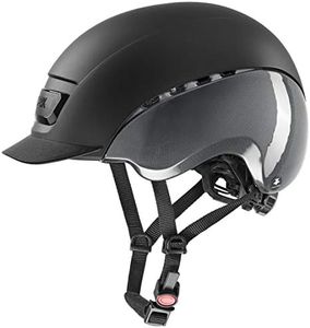 uvex Elexxion Tocsen - Sturdy Riding Helmet for Men and Women - incl. Tocsen Crash Sensor - Individual Fit - Black - 55-56 cm