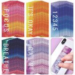 80 Pcs Anxiety Sensory Stickers with Inspirational Quotes Calm Textured Strips Relief Mental Health Stickers Adhesive Sensory Tape Anti Stress Toys for Adults Teens Classroom Office Phone Case