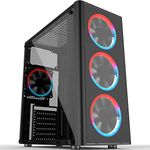 OCHW Ultra Fast Gaming PC - AMD Athlon 3000G Quad Thread ATI Radeon HD Vega 3 Graphics, 16GB DDR4 2133MHz RAM, 1TB Hard Drive, AM4+ Motherboard, Red, WiFi, Windows 11 Operating System