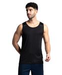 Jockey MV57 Mens Lightweight Microfiber Solid Tank Top with Breathable Mesh_Black_L
