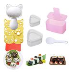 MUSUBI Rice Ball Mold, 3 Pack Onigiri Mold, Cute Cat Kitten Sushi Mold for Kids, Maker Press, Classsic Triangle Rice Ball Maker Sushi Mold Kit for Lunch Bento Box Accessories