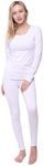 Women Thermal Set, Lightweight Ultra Soft Fleece Shirt and Tights,White,X-Large