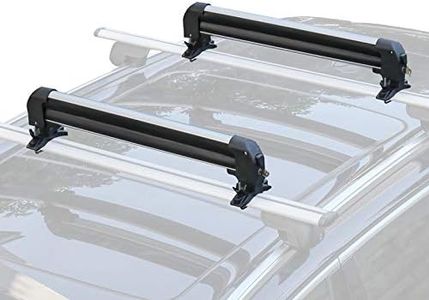 Leader Accessories Car Ski Snowboard & Fishing Pole Rod Roof Racks, 2 PCS Universal Ski Roof Rack Carriers Snowboard Top Holder, Lockable Fit Most Vehicles Equipped Cross Bars - Deluxe