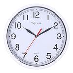 Vigorwise Wall Clock, 8 Inch Silent Sweep Movement Accurate Small Clocks Kitchen/Living Room/Bedroom/Office/School/Classroom Decoration