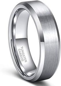 Frank S.Burton 3mm 4mm 6mm 8mm Black/Silver/Rose Gold Tungsten Rings for Women Men Wedding Band Engagement Ring Comfort Fit Beveled Edges Size 4-15, Tungsten, tungsten