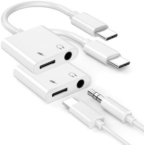 Headphone Adapter for iPhone 16 Pro Max, 2 Pack USB Type C to Aux Audio Jack Adapter with PD 60W Fast Charging Dongle for iPhone 16/16 Plus/16 Pro/16 Pro Max/15/15 Plus/15 Pro/15 Pro Max, iPad Pro