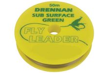 50m Drennan Subsurface Fly Line Tippet Leader Material - Green - 10lb