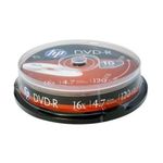 HP DVD-R 4.7GB Premium Professional Recordable Blank Digital Versatile Disc 16x Speed (Pack of 10 Cake Box)