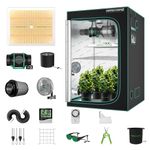 MARSHYDRO TSW 2000W Grow Tent Kit Complete 120X120CM Led Grow Light Dimmable Full Spectrum,Indoor Grow Tent Kit 120X120X180CM Hydroponics Growing Tent 1680D Canvas with 15CM Ventilation System