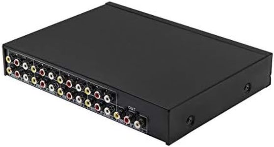 QiCheng&LYS AV RCA Switch Box 8 in 1 Out,RCA Switch Box,RCA Splitter, 8 Port Input 1 Output Video Audio AV RCA Switch Switcher (8-Way Audio)