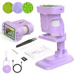 VFU Microscope for Kids - Digital Microscope with 2.8 Inch Screen, 300x Zoom, Science Educational Toys Mini Microscope Camera All-in-one, Kids Microscope STEM Toy for Boys Girls 5-7 8-12