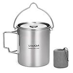 Lixada Camping Cup Pot,750ml Stainless Steel Water Cup Mug with Foldable Handles and Lid for Outdoor Camping Hiking Backpacking