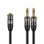 J&D 3.5 mm to 2x 3.5 mm Cable, Gold Plated Joint Copper Shell Heavy Duty 3.5mm 1/8 inch TRS Female to Dual 3.5 mm 1/8 inch TRS Male Y-Splitter Stereo Audio Adapter Cable, 0.6 Meter