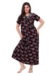 Soulemo Women's Printed Alpine Nighty (L - Bust - 44 - Wine 330) 1657_HL