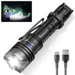 WUBEN T1 Rechargeable Tactical Flashlight 2000 Lumens, Super Bright LED Flashlights with Tactical Mode and Outdoor Mode, IP68 Waterproof Flashlights for Tactical Gear, Emergencies, Camping