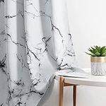 HOMEIDEAS Marble Blackout Curtains 84 Inches Long Black and White Room Darkening Modern Patterned Grommet Drapes for Living Room/Bedroom Decor 2 Panels