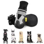 SlowTon Dog Boots for Injured Paws Waterproof - Warm Fleece Lined Dog Paw Protector for Winter Snowy Day Non-Slip Dog Shoes with Reflective Straps Outdoor Walking Boots Small Medium Large Dogs