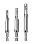 Upgrade Hinge Drill Bit Set 3Pcs, Ancable 1/4" Hex Shank Hinge Drill Bit Guide Set High Speed Steel Self Centering Drill Bits For Door Window Cabinet Hinge Pilot Hole Drill Bit (2.4mm, 2.8mm, 3.6mm)