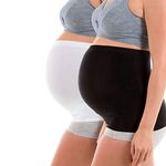 2 Pack Womens Maternity Belly Band for Pregnancy Non-slip Silicone Stretch Pregnancy Support Belly Belt Bands Black White