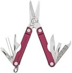 Leatherman Micra – Stainless Steel Multi-Tool for Your Keyring, with Spring Scissors and 9 Other Utensils for Everyday Use, Casing in Cherry