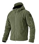 EKLENTSON Mens Windbreaker Jackets Army Hoodies Fleece Outdoor Camping Hiking Jacket Winter Coat Zip Pocket Army Green,M