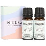 Nikura Eucalyptus Essential Oil - 20ml (2 x 10ml) | 100% Pure Natural Oils | Perfect for Diffuser, Shower, Bath | Great for Inhaling, Skin | Vegan & UK Made