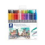 Staedtler Double-Ended Fiber-Tip Pens, Washable Ink, Fine & Bold Writing and Coloring Tips, 72 Assorted Colors, 3200 TB72