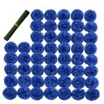 Eternal Blossom Silk Carnation Flower, 50 Blue Artificial Flowers, Used for Wedding Decoration DIY Handmade Flowers, Carnation Flower Diameter 3.5 Inches and 6 Inches Stem…