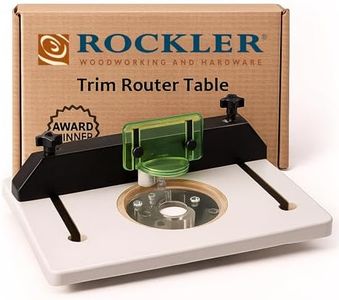 Rockler Trim Router Table – Adjustable Table Router w/Pre-Drilled Holes on Back - Router Table w/High-Visibility Bit Guard, 1/4" Thick Acrylic Base – Router Tools for Woodworking