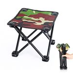 Naiveferry Portable Mini Folding Stool Fishing Chair, Small Camouflage Collapsible Stool Fishing Camping Stool Mini Chair Outdoor Portable Seat for Outdoor Hiking Gardening Beach Travelling