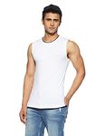 Van Heusen Athleisure Men Regular Fit Gym Vest - Cotton Spandex - Moisture Wicking, Ultra Soft, Shape Retention_60081_White_S