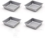 Astra Gourmet Flunyina 4 Inches Non-Stick Square Cake Pans Set of 4 Carbon Steel Cake Molds for Home Daily Housewarming Wedding Birthday Party Brownie Making