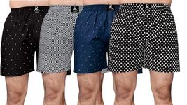 ARBB Cotton Blend Soft Comfortable & Breathable Printed Regular Shorts/Boxer for Men (Black,Black,Navyblue,Black3 / L)