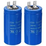 PATIKIL CD60 Run Capacitor, 2 Pack 150uF/MFD 250VAC 15% Tolerance 50/60Hz Motor Starting Capacitor for Air Compressor Motor Starts Running