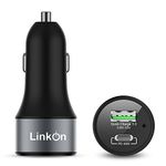 LinkOn 63W Car Charger With 45W USB-C PD3.0 PPS and 18W USB-A QC3.0 Compatible with MacBook Pro Chromebook iPhone Xs/Max/XR/X/8 iPad Pro/Air 2/Mini, Samsung Galaxy S9/S10/S20 Pixel Nexus Huawei