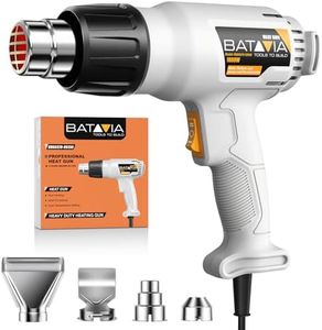 Heat Gun - BATAVIA Dual Protection Fuses 1800W Heavy Duty Fast Heat Hot Air Gun with 752℉&1112℉ Dual-Temperature Settings and 4 Nozzles with Overheat Protection for Crafts, Vinyl Wrap, Shrink Tubing