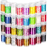 32 Pots Chunky Holographic Glitter, FANDAMEI Reflective Body Glitter for Eyes Face Cheek Hair Nails Lips, Festival Cosmetic Glitter Sparkle for Resin Wax Melts Crafts Decoration in Christmas Party