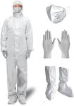 Zimchado Hazmat Suits, Shoe Covers, Face Mask and A Pair of Nitrile Gloves all Included – 5 sizes Level III, Type A Coveralls (1 Pack, X-Large)