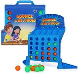 Point Games Bounce 4 in a Row - Travel Friendly Storage Case- Classic Board Games w Twist - Line Up 4 Classic Game - Strategical Thinking and Aim Practice - Portable Toys for Boys and Girls Ages 6+