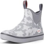 Showave Men's Deck Boots Waterproof Ankle Rain Boots High Performance Sports Sailing Booties Non-slip Rubber Boots Outdoors, Grey Camo, 9