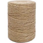 500FT Jute Twine Rope 3mm Natural Thick Garden Twine String Heavy Duty for Gardening Bundling Crafts Arts Gift Wrapping Packing Material Wedding Christmas Decoration Bulk