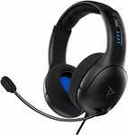 PDP Gaming LVL50 Wired Headset with Mic for Playstation, PS4, PS5 - PC, iPad, Mac, Compatible - Noise Cancelling Microphone, Lightweight, Soft Comfort Over Ear Headphones - Black