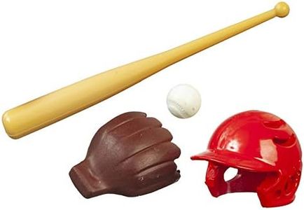 Dolls House American Baseball Helmet Bat Glove & Ball Games Sport Accessory