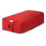 Core Asana Yoga Bolster Pillow Buckwheat Hull Fill Meditation Cushion - Bolsters Cushions for Sitting on Floor, Meditation - Multipurpose (Mini Rectangular Bolster- Vermilion)