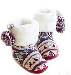 FakeFace Womens Indoor Warm Fleece Slippers Ladies Girls Cartoon Winter Soft Cozy Booties Non-slip Plush Slip-on Shoes Ankle Boots, Retro Scottish Style, 6