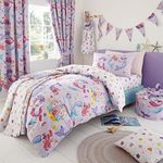 Happy Linen Company Girls Kids Magical Mermaids Lilac Purple Toddler Cot Bed Reversible Duvet Cover Bedding Set